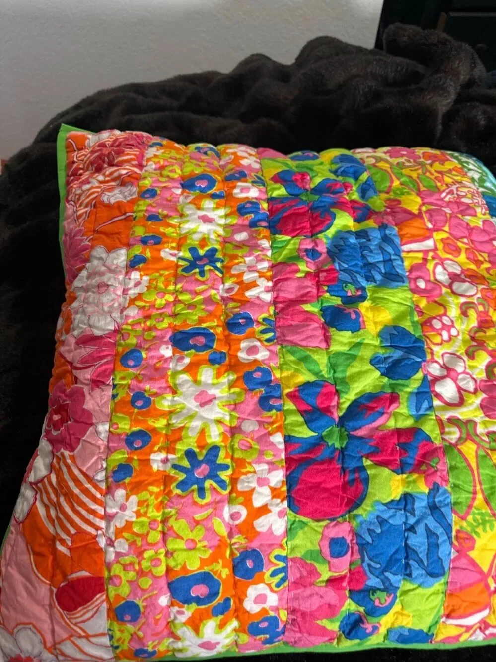 Annie Selke colorful, quilted, vibrant colors Throw Pillow  26x26